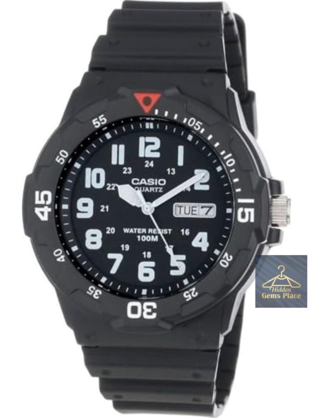 Unisex Analog Dive Watch, 100M Water Resistant, Resin Band